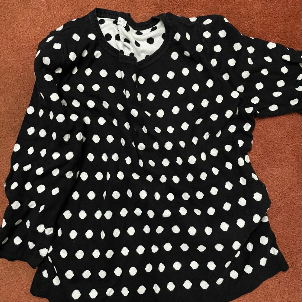 Black with white polkadotted sweater